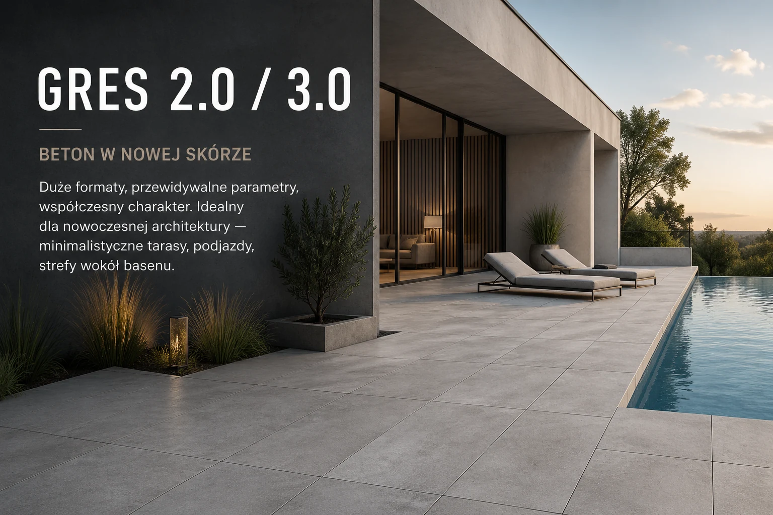 Gres 2.0 na taras — nowoczesny beton
